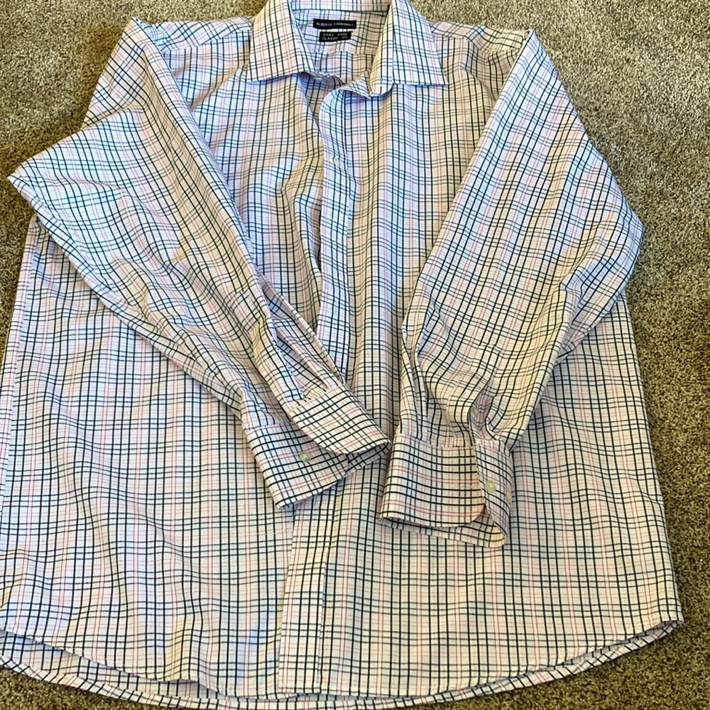 Alberto Cardinali mens sz XXL button down shirt easy care classic fit black red